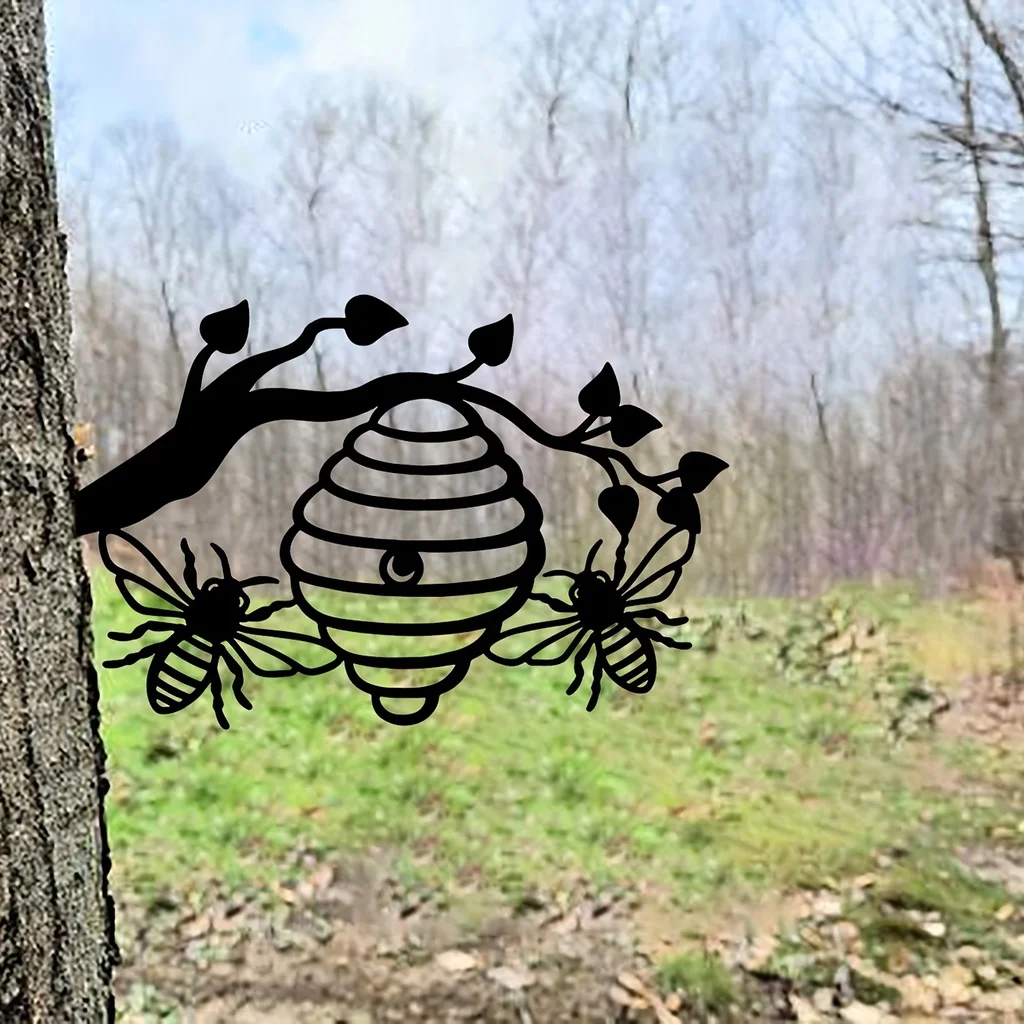 1 Шт. Железный Кованый Садовый Силуэт Уличный Двор Улей На Ветке Декоративный Кол