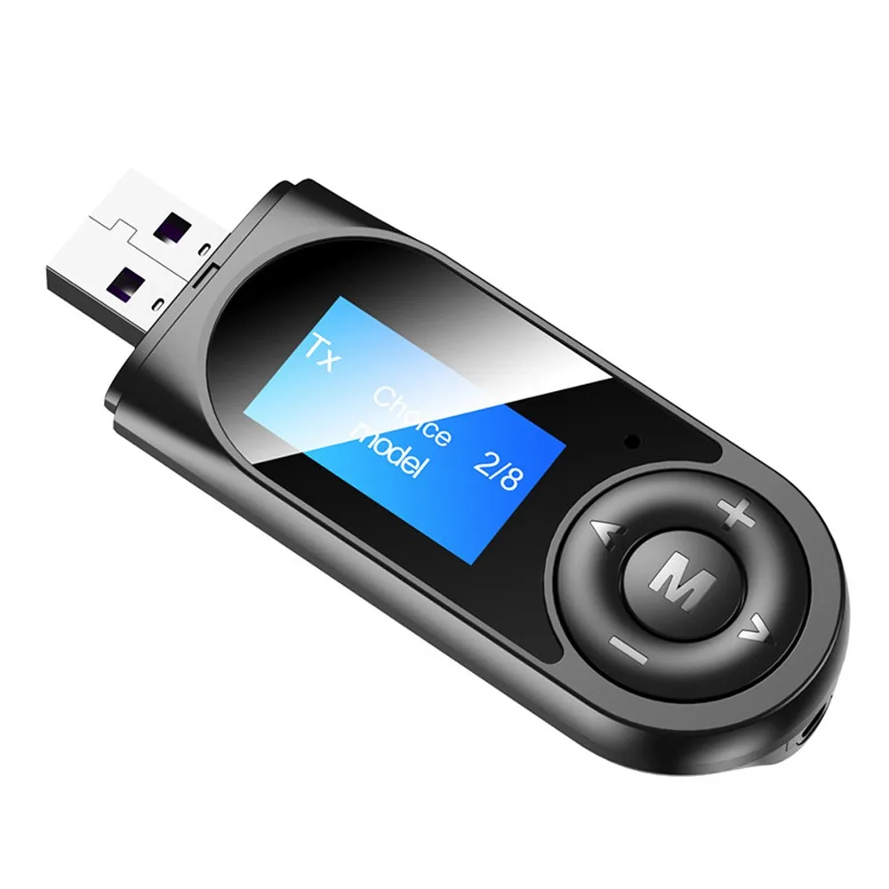 

T13 USB аудио передатчик приемник Bluetooth 5,0 беспроводной музыкальный адаптер ЖК-дисплей 3,5 мм