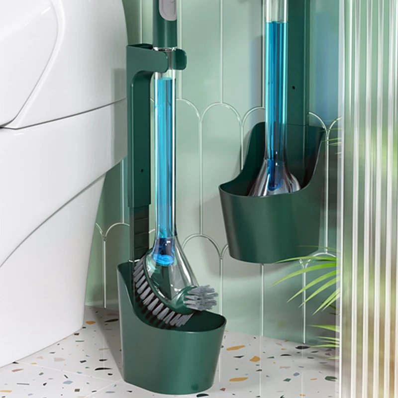 

Soft Silicone Bristle Toilet Brush Bathroom Cleaning Tool filled detergent Long Handled s