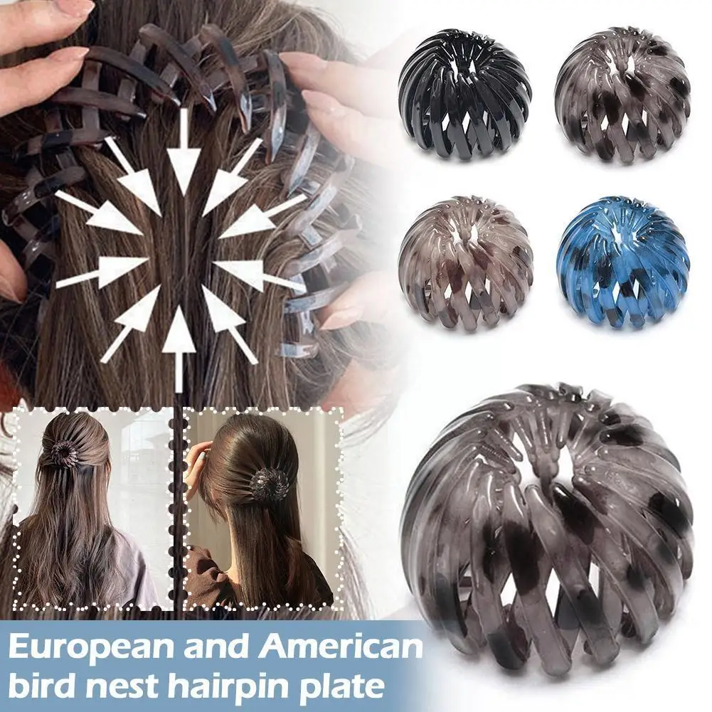 

Levao Buckle Hairpins Bird Nest Bun Hairpin For Women Ponytail Holder Hair Claw Clips Color Hair Clip X1y6