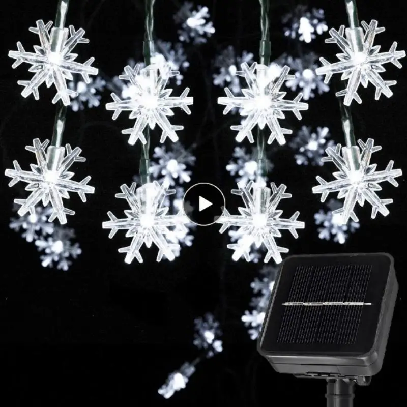 

Holiday Wedding Garland Lamp Outdoor Christmas Snowflake Lights Waterproof Solar Garden Light Outdoor Chain Lamp