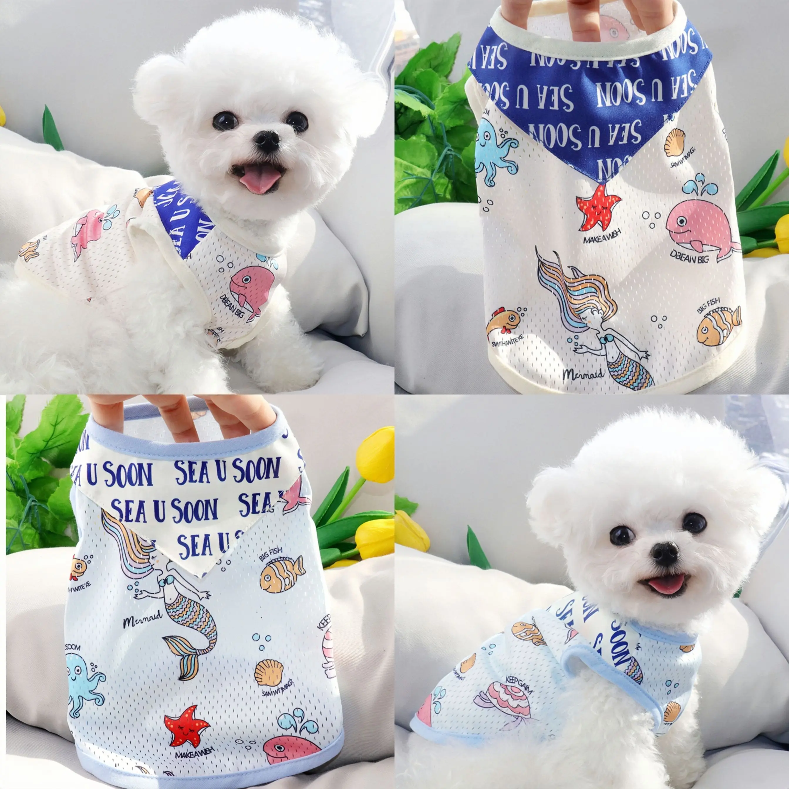 

Spring Summer Pet Clothes Kitten Puppy Fashion Breathable Vest Small and Medium-sized Dog Thin Pullover Chihuahua Yorkshire