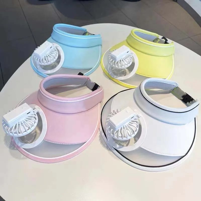 

Kid Summer Sun Hat USB Rechargeable Cooling Fan Hat Child UV Protection Visor Beach Hat Baseball Hat Empty Top Outdoor Sunhat