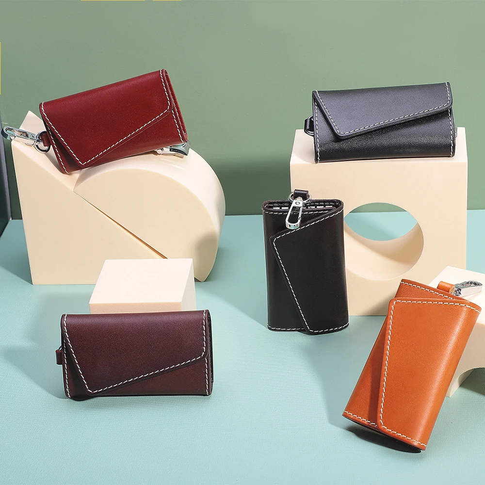 

Кожаная Ретро сумка для ключей из натуральной кожи растительного дубления