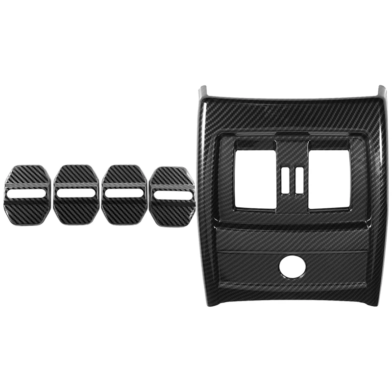 

Rear Seat Air Conditioning Vent Cover Trim For-BMW 3 4 Series F30 F34 2013-2018 & Car Door Lock Latches Cover Protector