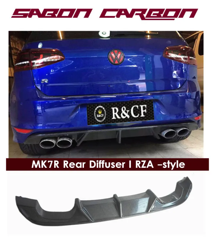 Задний бампер из углеродного волокна в стиле RZA диффузор спойлер для GOLF MK7R