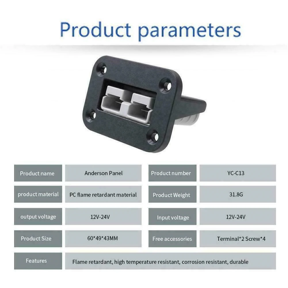 

1 X Car Electric Vehicle Charging Battery Connector Mounting Bracket Socket Panel Cover Combination For Anderson Accessories