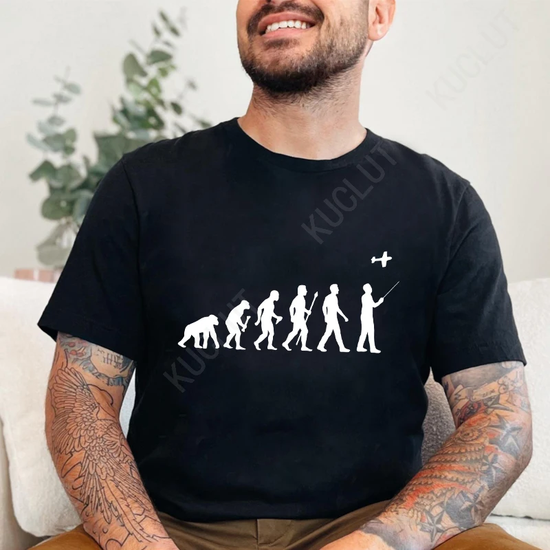 Футболка с принтом Evolution Drone Pilot для мужчин модная повседневная свободная