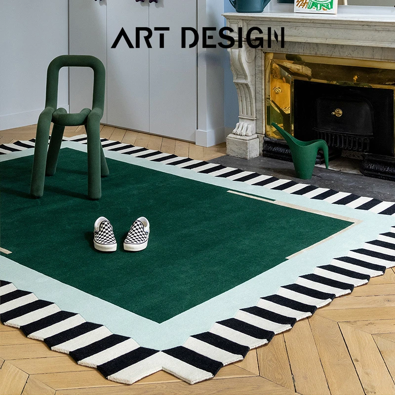 

Retro Green Soft Carpet Home Living Room Thickened Large Area Carpets Girl Bedroom Cloakroom Decorative Rug Study Balcony Mats