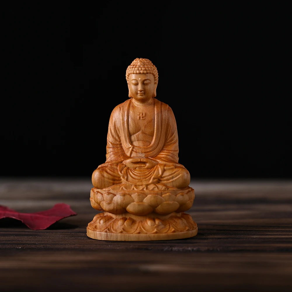 Мини-статуя Шакьямуни из дерева клиф ци press