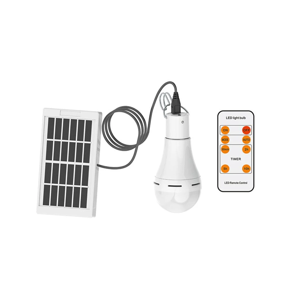 

Hiking Traveling Emergency Portable Solar Powered Light Replacement Tent Lightbulb Remote Control Lighting Accessory 7W