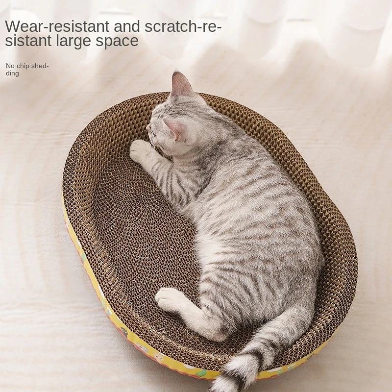 

Accessories Oval Cat Claw Furniture Scratching Toys Wear-resistant Cat Corrugated Paper Board Protect Cat Nest Grinding