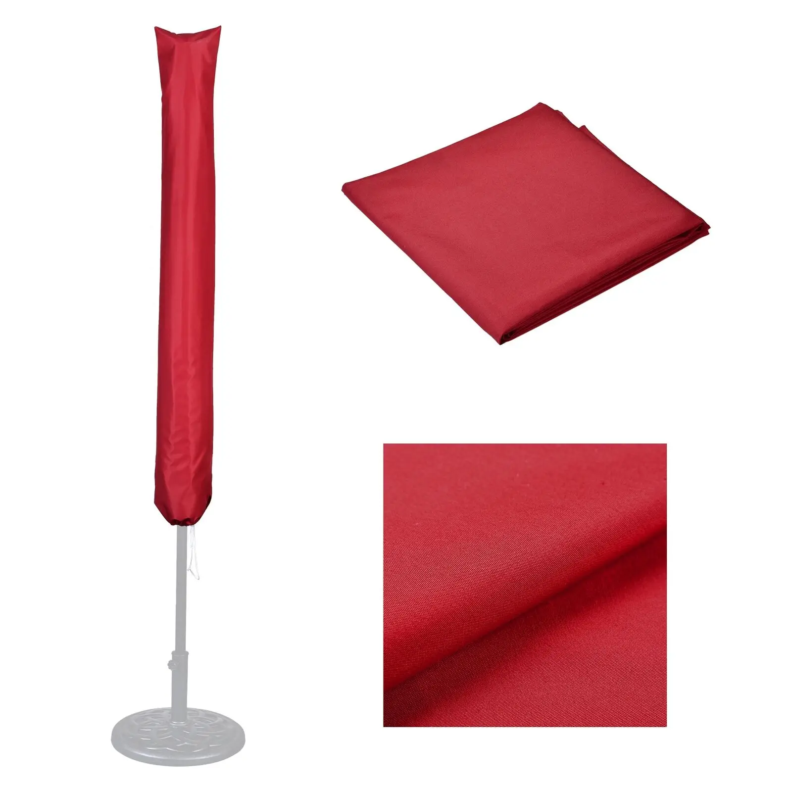 

Patio Red Polyester Umbrella Cover Bag Fits for 7ft To 10ft Umbrella