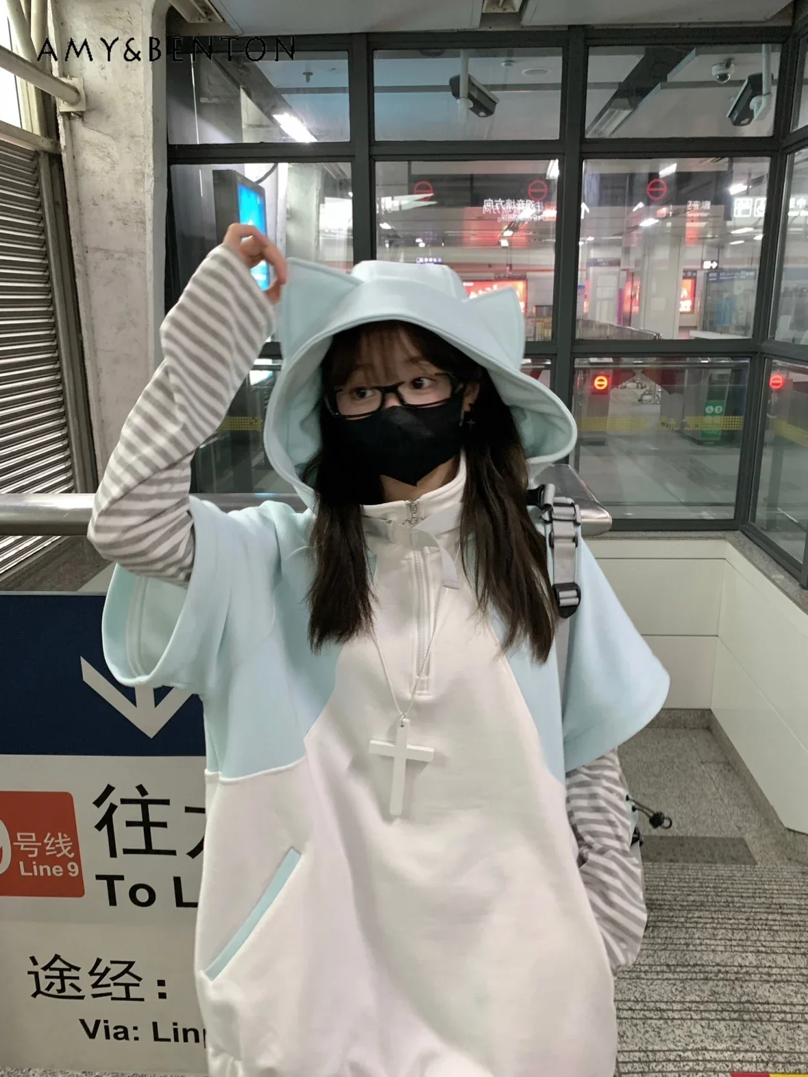 Оригинальная милая куртка с капюшоном серии японские шахты на осень и зиму новая