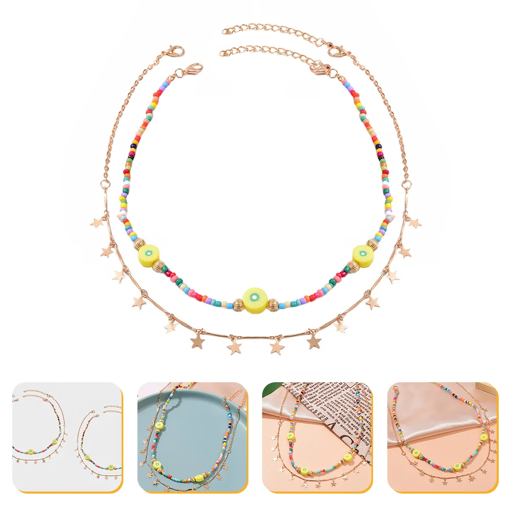 

Necklacefor Beaded Women Choker Beadbeach Jewelrybohemian Fashion Surfer Chain Necklacebead Womens Chockersheishi Acrylic