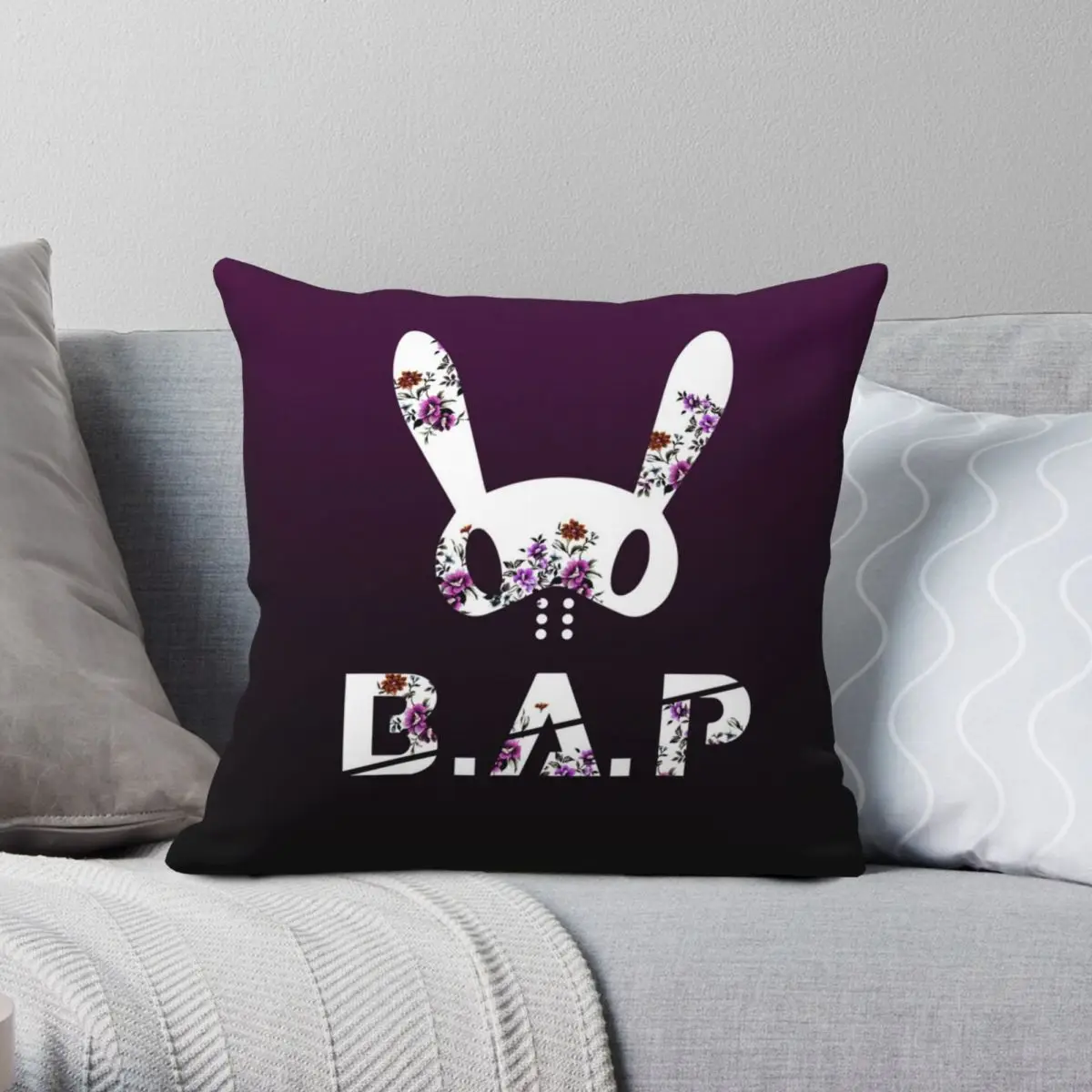 

B.A.P наволочка из полиэстера и льна с бархатным рисунком и молнией