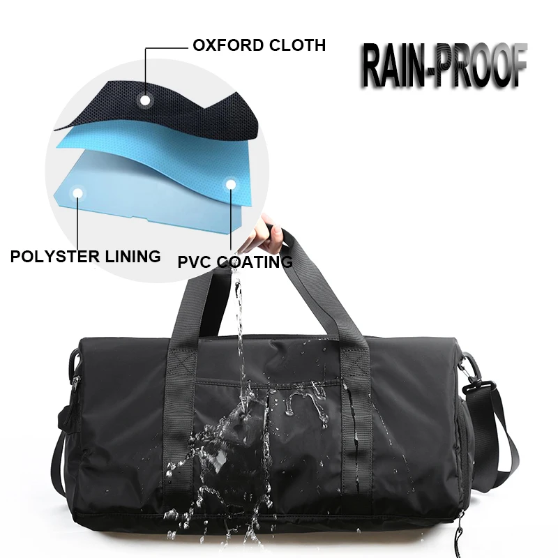 30L Fitness Travel Backpack, Waterproof Luggage Bag With Independent Shoe Bags, Rucksack for Hiking, Camping