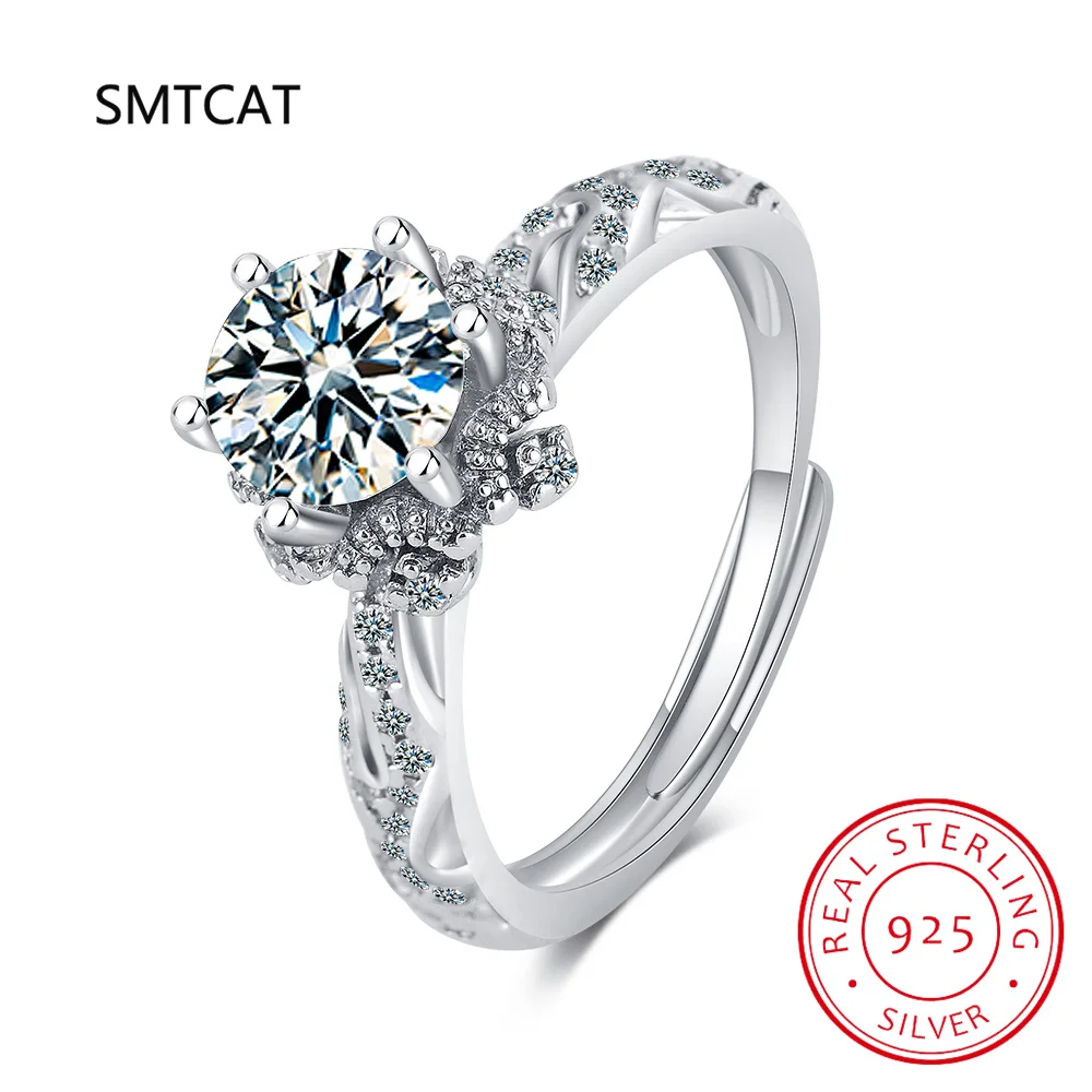 D цвет 1-3 карата пасьянс муассанит обручальное кольцо для женщин сверкающее