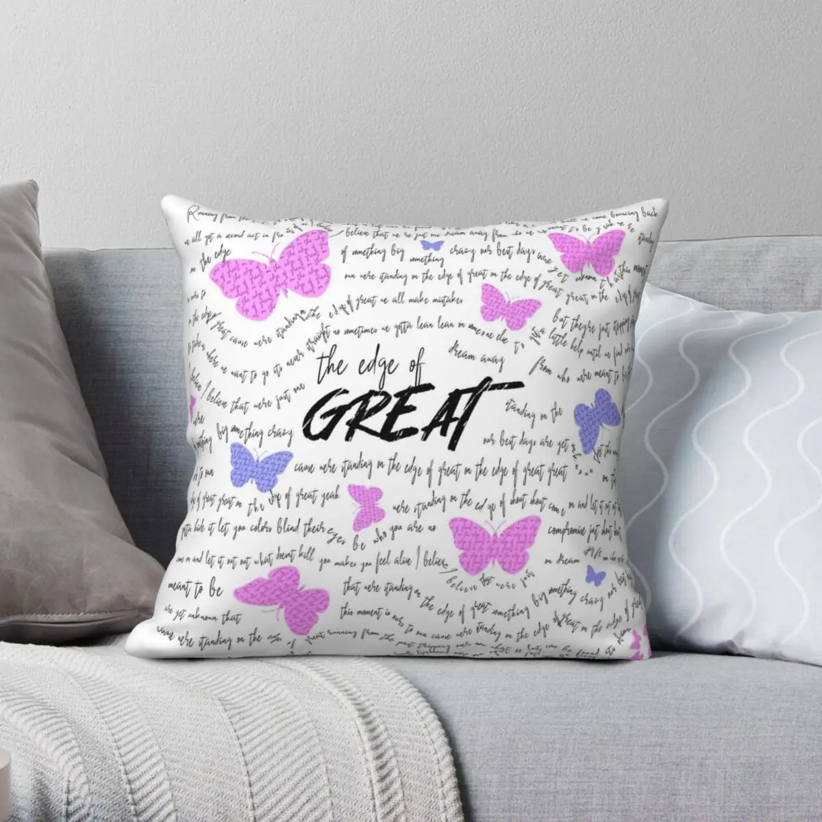 

Edge Of Great Julie Phantoms Square Pillowcase Polyester Linen Velvet Pattern Zip Decor Pillow Case Room Cushion Cover