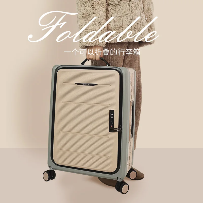 2023Travel Spinner Luggage 20/24 Inches Girl Folding Rolling Suitcase Woman Fashion Trolley Case Business Password Boardin