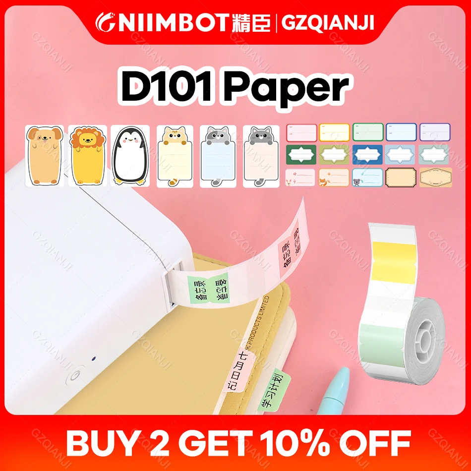 

NIIMBOT D101, принтер для этикеток, наклейка, бумага, большой размер 25 мм, белый цвет, милый изготовитель этикеток, рулоны, водонепроницаемый прайс-лист