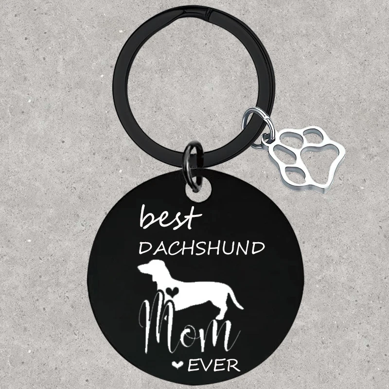 Hot Best Dachshund Mom Ever Keychain Daschund Dog Lover Gift Key Rings