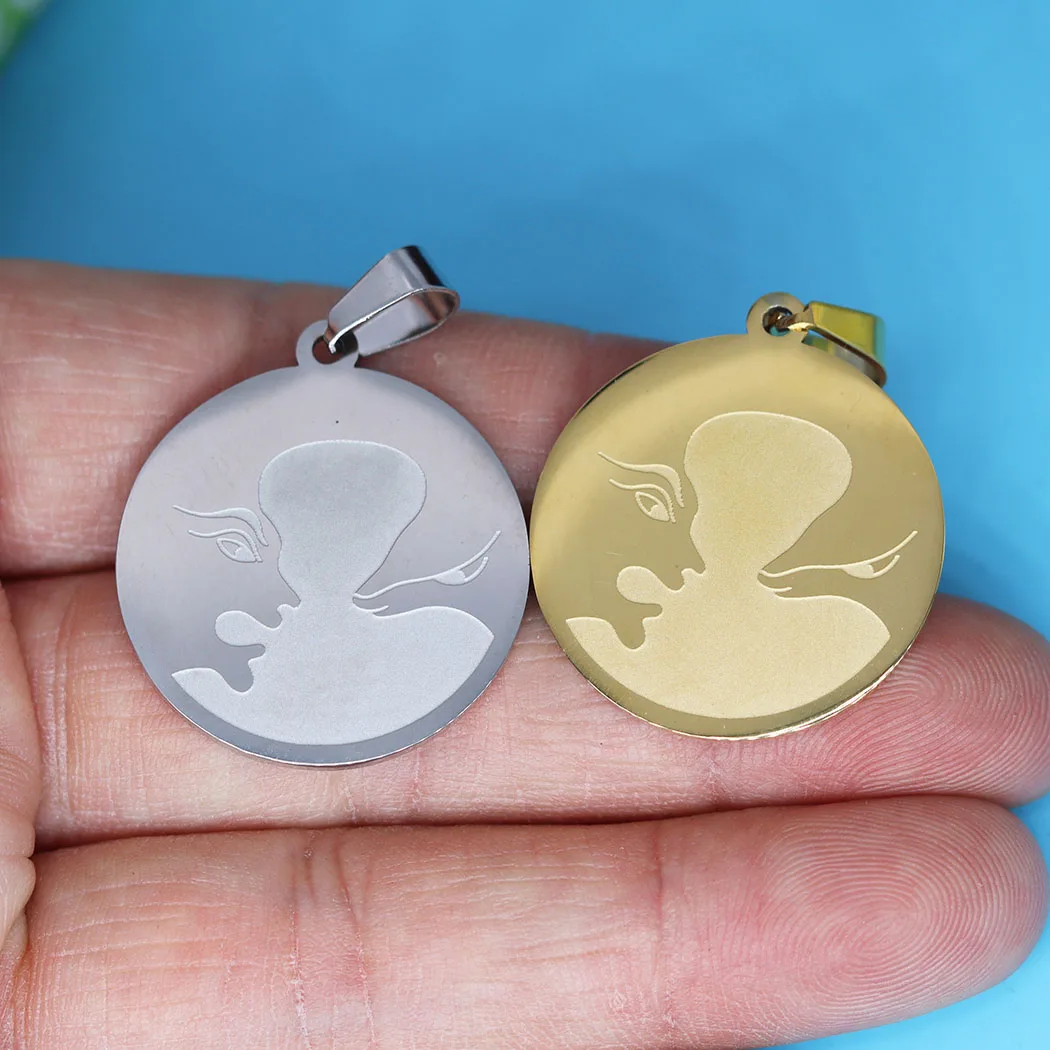 

2Pcs/lot Stainless Steel Aggressive Face Pendant For Necklace Bracelets Jewelry Crafts Making Handmade Stainless Steel Charm