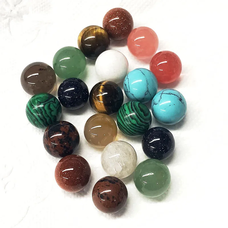 

10pcs Round Natural Non-porous Aura Crystal Agate Transfer Ball Polished Gemstone Energy Specimen Home Fish Tank Decoration