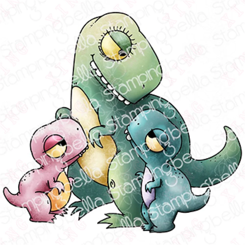 

Diy Scrapbook Craft Handmade New Oddball Mama Dino and Her Babies Metal Cutting Dies Stamps Set Album Card Deco Embossing Molds