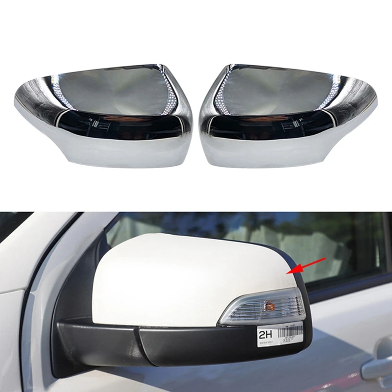 Cubierta de espejo retrovisor cromado para coche, reemplazo de tapas de espejo lateral, Marco embellecedor, para Ford Everest 2016-2020 Ranger 2012-2018