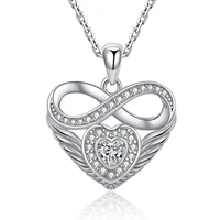 925 sterling silver love heart infinite pendant white zircon necklace fine jewelry for womengirlfriendwife valentine day gift