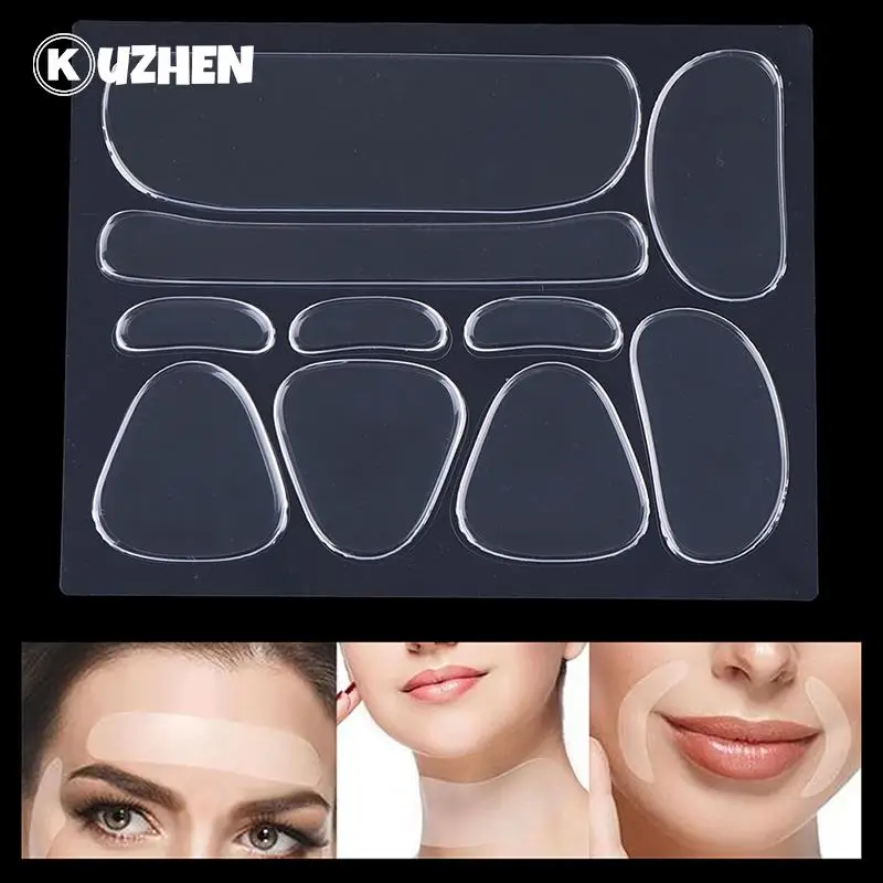 

Многоразовые силиконовые накладки против морщин для лица, лба, щек, подбородка, Антивозрастная наклейка, подтягивающие патчи для кожи лица, средство для удаления морщин