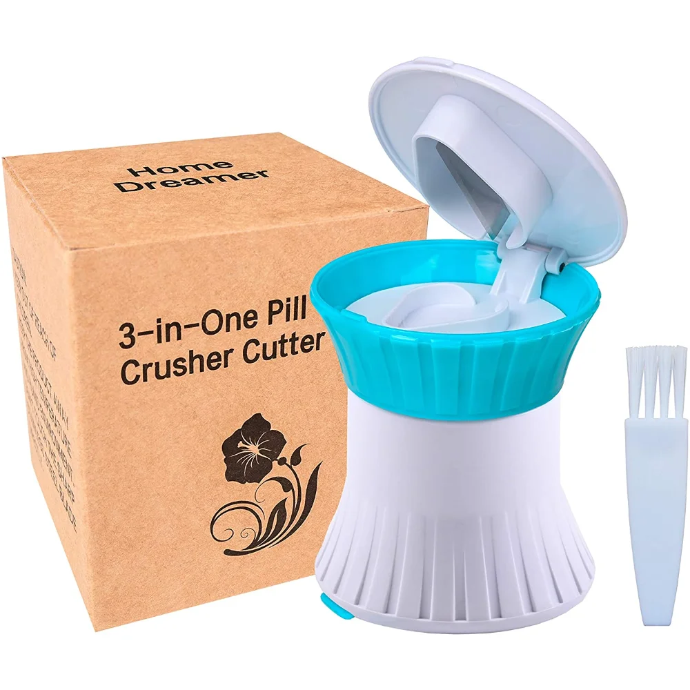

Portable Pill Case Pill Chopper Grinder Storage Container Multifunctional 3 in 1 for Small Pills or Large Pills Vitamin Tablets
