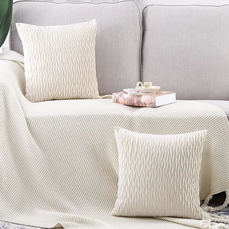 

2 Pcs Super Soft Velvet Decorative Throw Pillow Covers 18X18 Inch with Texture Cushion Case Pillow Shell for Sofa
