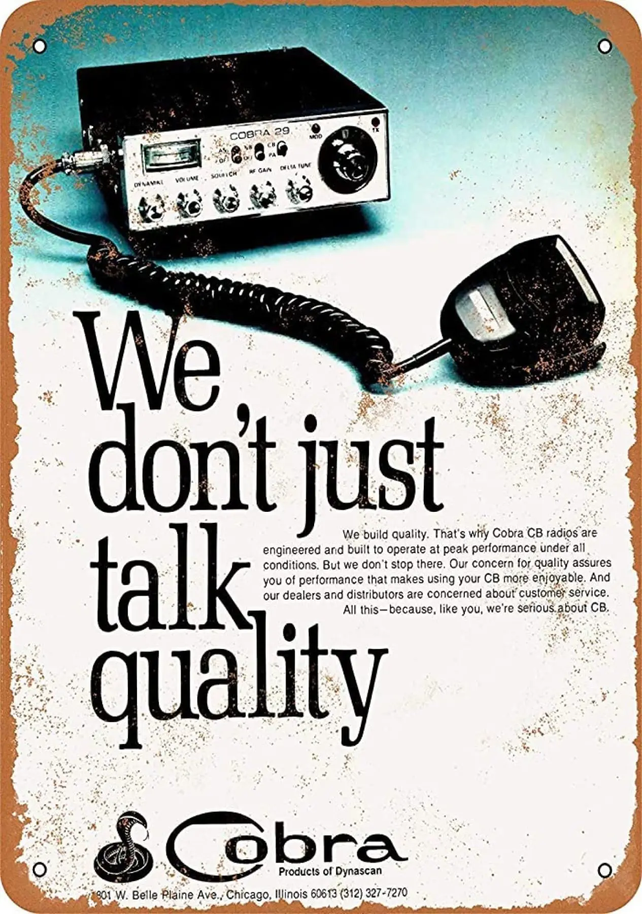 

Cobra CB Radios Vintage Tin Sign Art Iron Painting Rusty Poster Decoration Aluminum plaque