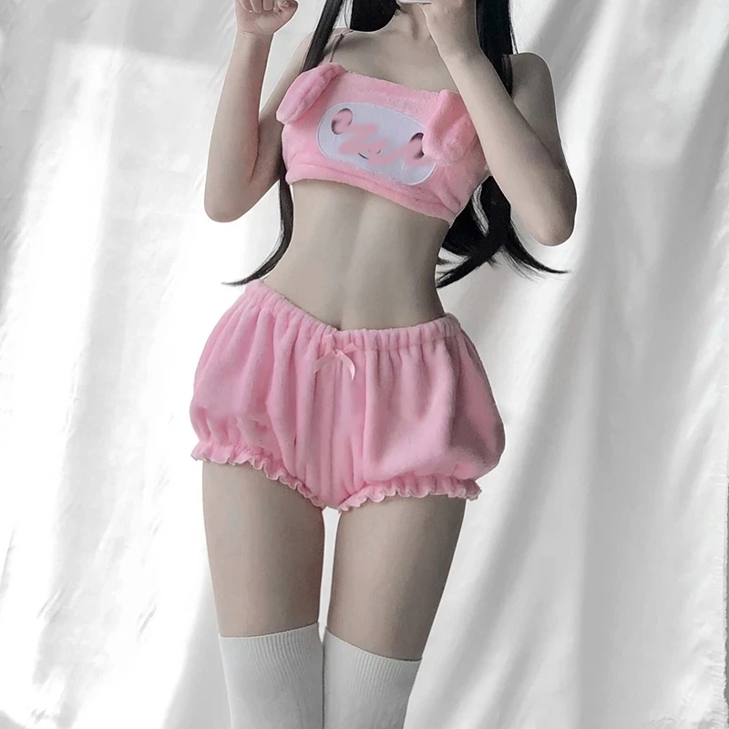 

Милое нижнее белье Lolita Kawaii кружевной розовый бюстгальтер и трусики сексуальное нижнее белье для женщин Французский Ретро хлопковый интимн...