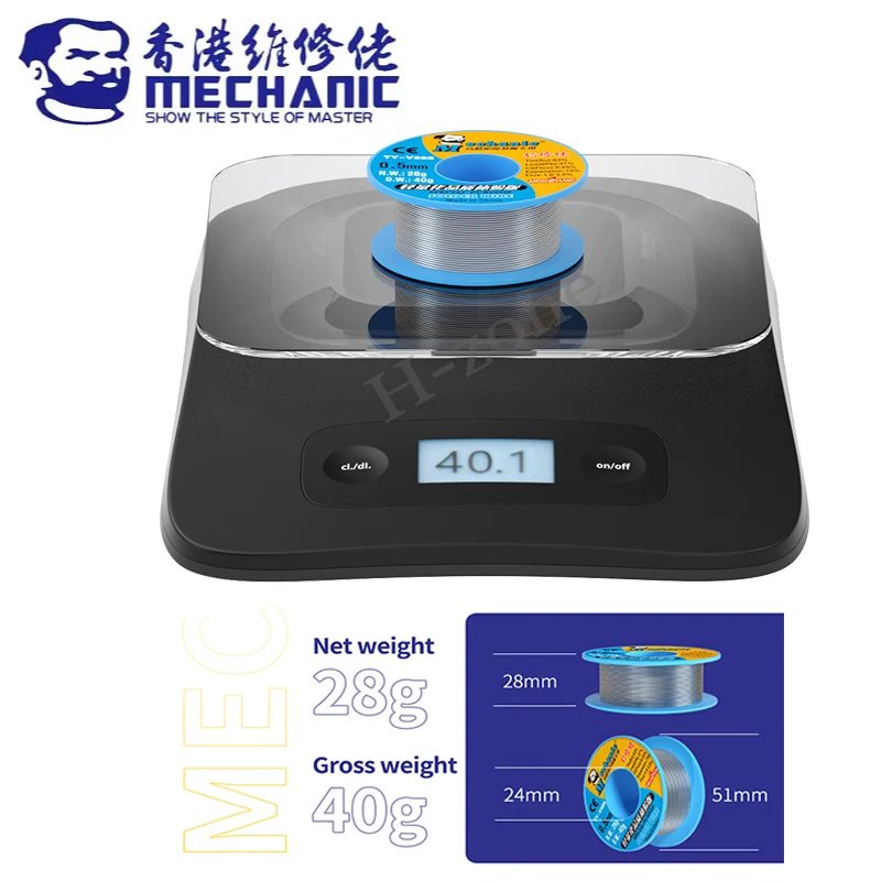 Паяльная Проволока Mechanic Ty-v866 С Мягким Сердечником 40 Г Экологически Чистый