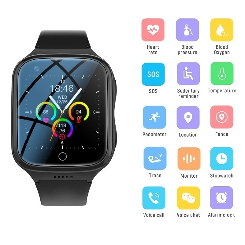 

GPS Tracker SOS Anti-Lost 4G Elderly Men Smart Watch Heart Rate Smartwatch Health Detection Senior Fitness Bracelet IOS Android