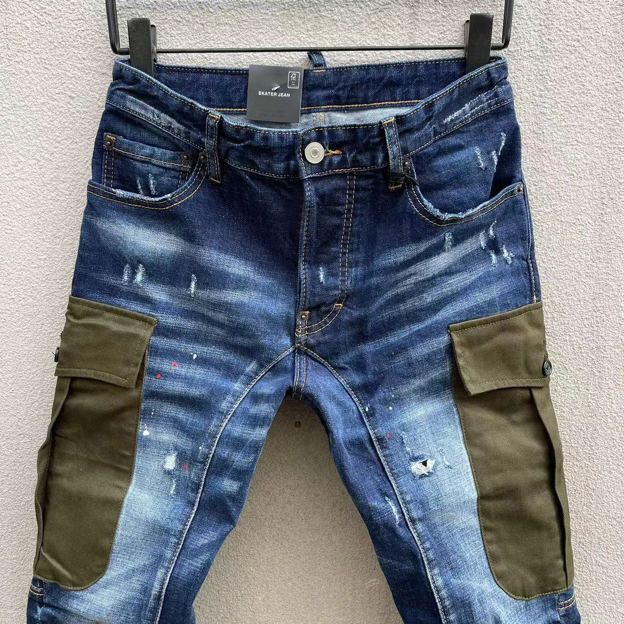 Мужские джинсы 100 благосостояние t163 эластичные тонкие модные мужские брюки в