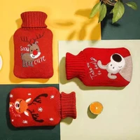 new women reusable hand warmers hot water bags with knitted cover popular multi cartoon pattern hot water bottles durable 1000ml