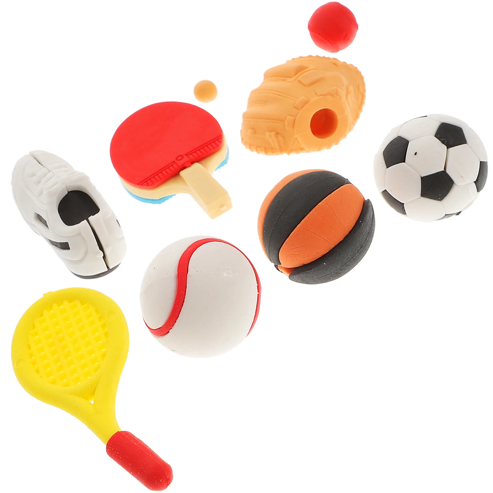 

25 Pcs Simulation Ball Mini Footballs Kids Children Cartoon Erasers Tiny House Decor Adorable Tpr Student Classroom Supplies