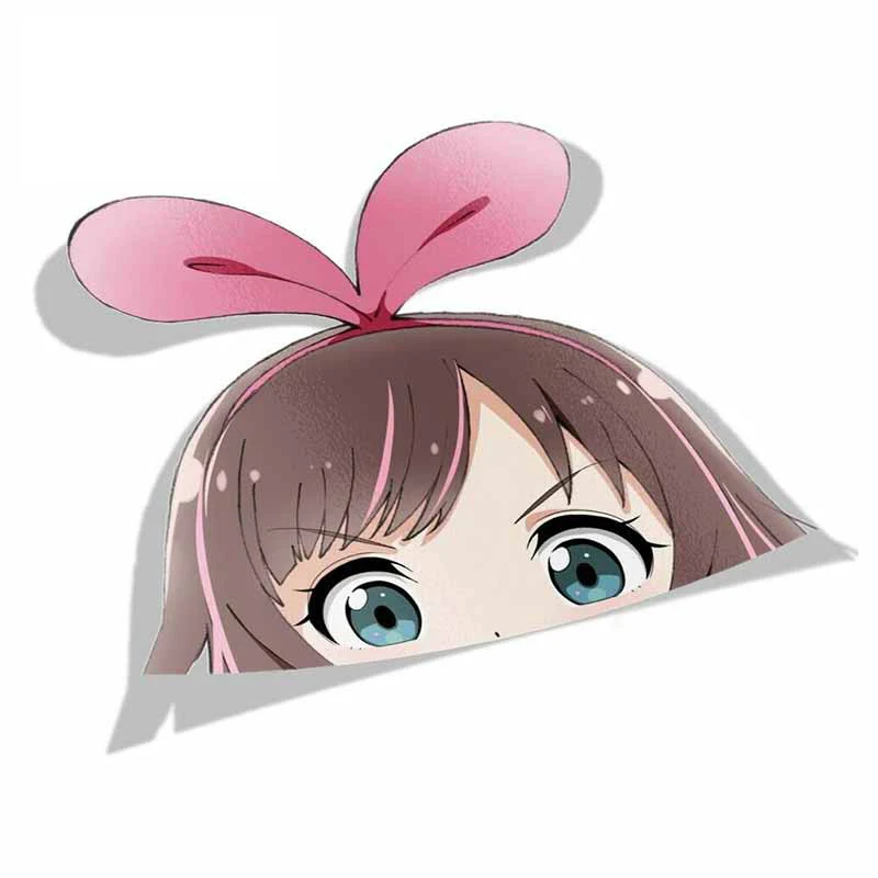 

Cartoon Car Sticker for Kizuna AI Peeker Big Head Anime Vinyl Window Trunk Sticker Car Accessories