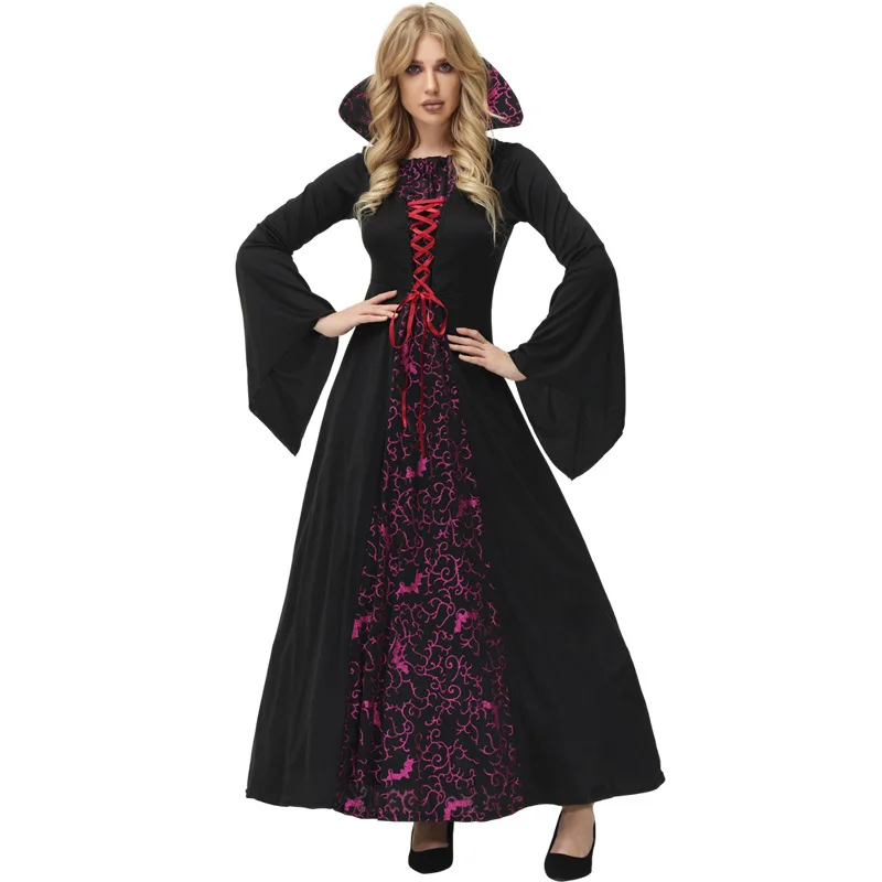 

Adult Women Medieval Retro Vampire Ghost Bride Zombie Dress Gown Halloween Cosplay Costumes Outfit