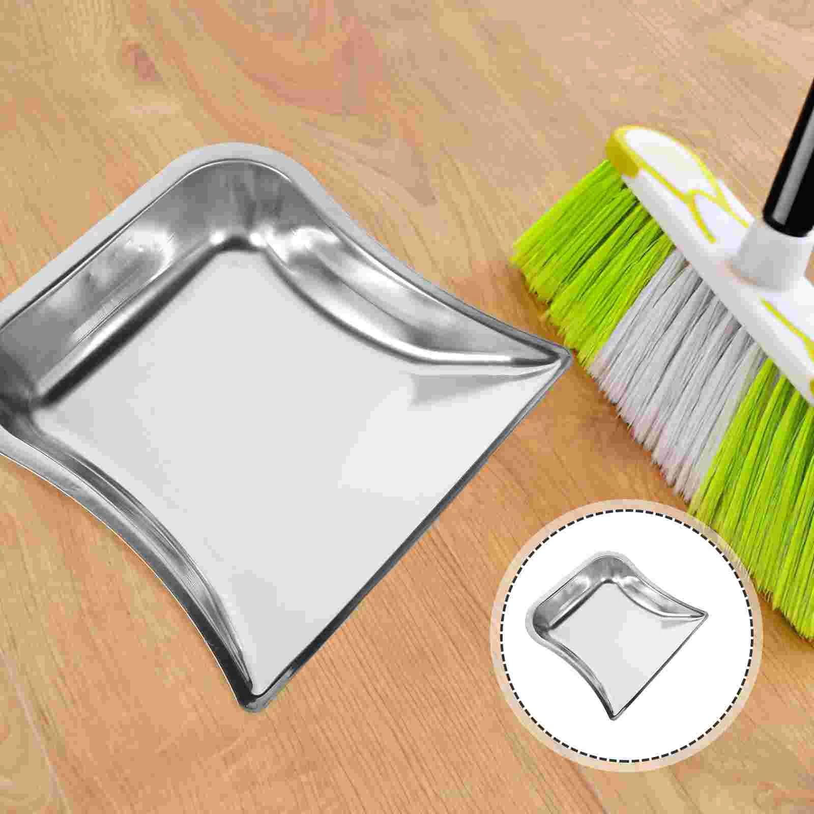 

2Pcs Stainless Steel Reusable Office Daily Use Metal Dustpan Garbage Desktop Dustpan for Home Kitchen Daily