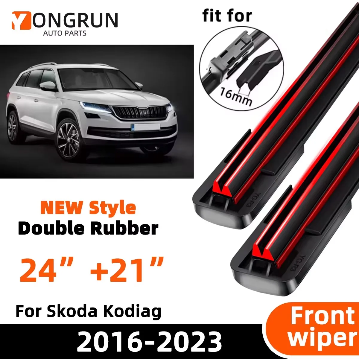 

Для Skoda Kodiaq 2016 2017 2018 2019 2020 2021 2022 2023 передний дворник 24 "+ 21" лезвия щетки резак аксессуары