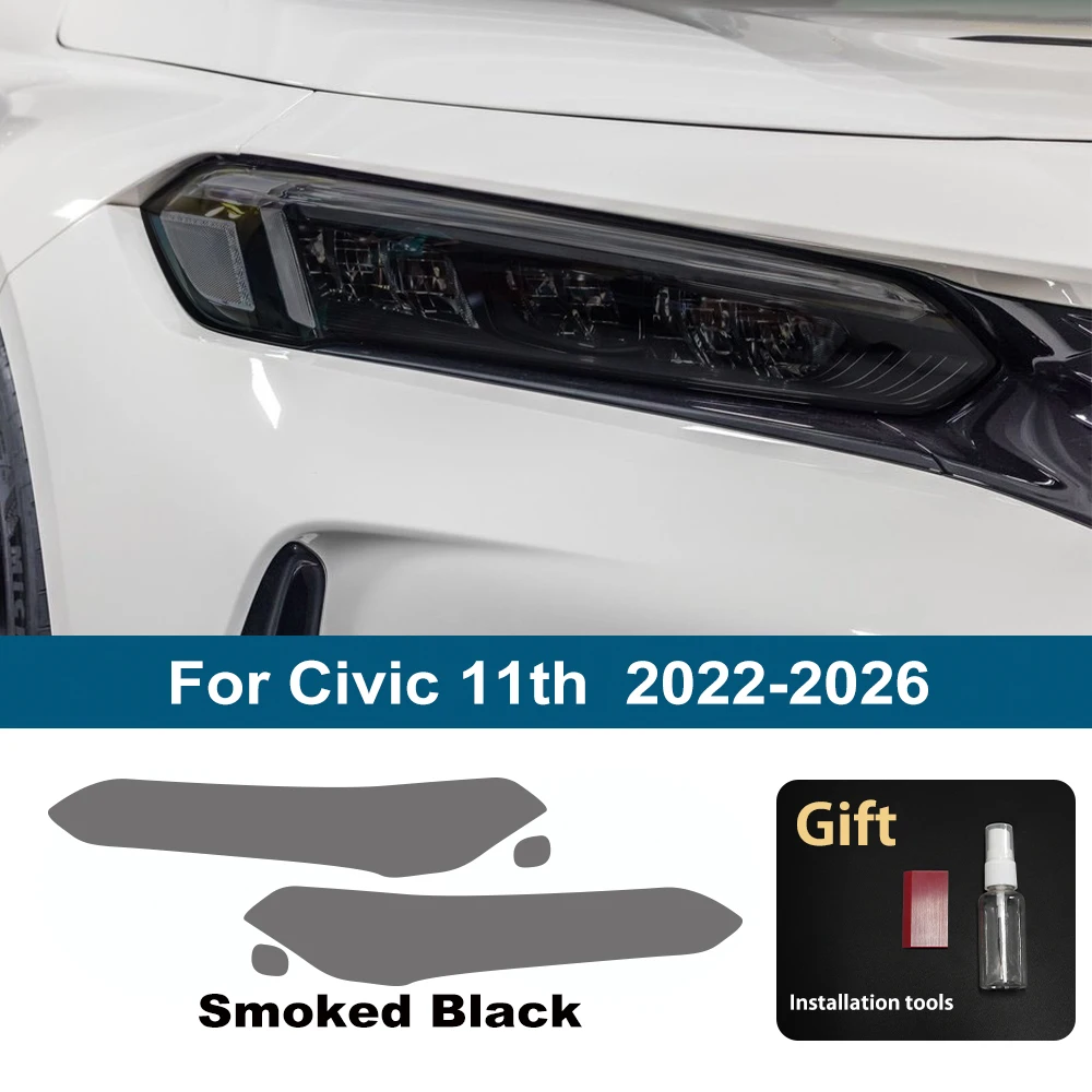 

Дымчато-черная Пленка Из ТПУ/полиэстера Для Honda Civic 10-го И 11-го Поколений (2016-2026), Предварительно Вырезанная