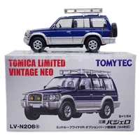 tomica tlv lv n206a mitsubishi pajero mid roof wide v diecast model cars 164 scale display gifts for kids toys for boys