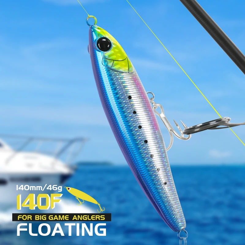 Жесткая приманка TSURINOYA Topwater плавающая для рыбалки 140 мм 46 г искусственная воблер