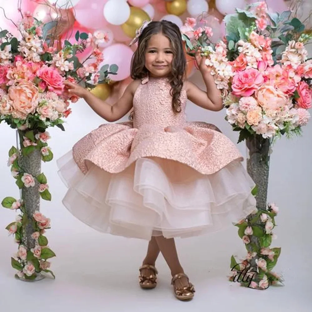 

Flower Girl Dresses Tulle Kids Birthday Party Celebration First Communion Party Gowns Cute Puffy Dresses for Little Girls