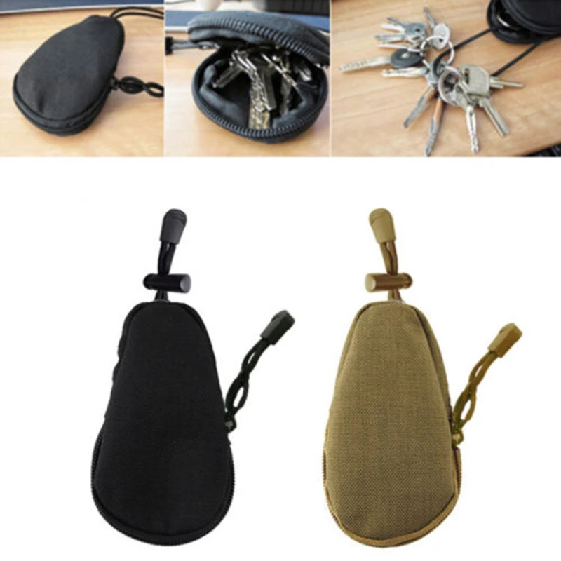 

1 шт. мини-кошельки для ключей, держатель, мужские кошельки для монет, сумка в стиле милитари, армейская сумка, маленький карманный брелок на молнии, внешняя сумка для ключей
